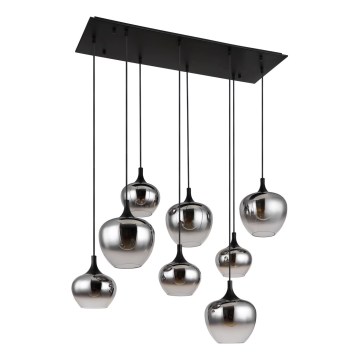 Globo - Cable Pendant Chandelier 8xE27/40W/230V, Black