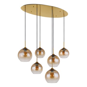 Globo - Cable Pendant Light 6xE27/60W/230V, Brass