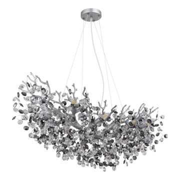 Globo - Cable-suspended chandelier 10 x E14/40W/230V, silver