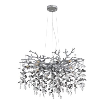 Globo - Cable-suspended chandelier 10xE14/40W/230V silver