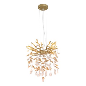 Globo - Cable-suspended chandelier 4xE14/40W/230V gold