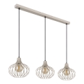 Globo - Cable-suspended pendant lamp 3xE27/40W/230V beige