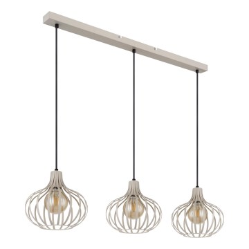 Globo - Cable-suspended pendant lamp 3xE27/40W/230V beige