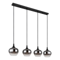 Globo - Cable-suspended pendant light 4xE27/40W/230V black