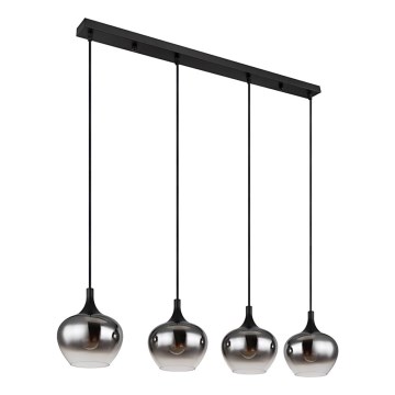 Globo - Cable-suspended pendant light 4xE27/40W/230V black