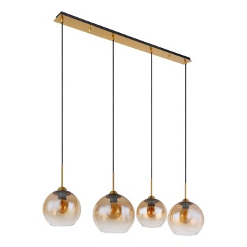 Globo - Cable-suspended pendant light 4xE27/60W/230V, brass