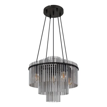 Globo - Cable-suspended pendant light 5x E27/60W/230V, black
