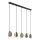 Globo - Cable-suspended pendant light 5xE27/40W/230V, black/brass