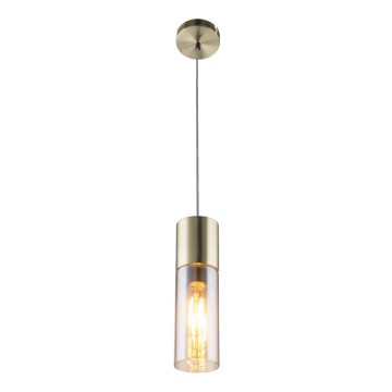 Globo - Chandelier on a string 1xE27/25W/230V d. 10,5 cm brass