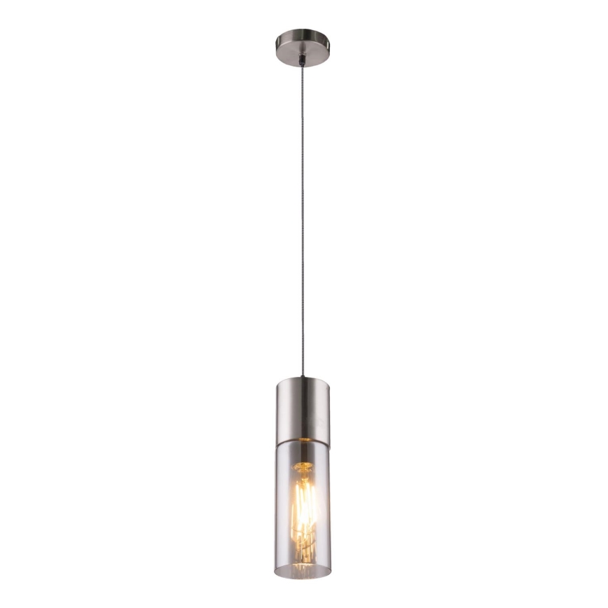 Globo - Chandelier on a string 1xE27/25W/230V d. 10,5 cm matte chrome