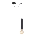 Globo - Chandelier on a string 1xE27/60W/230V black wood