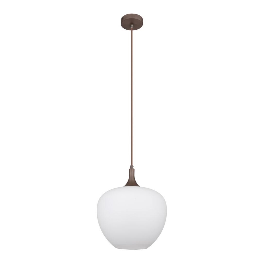 Globo - Chandelier on a string 1xE27/60W/230V d. 29 cm white/brown