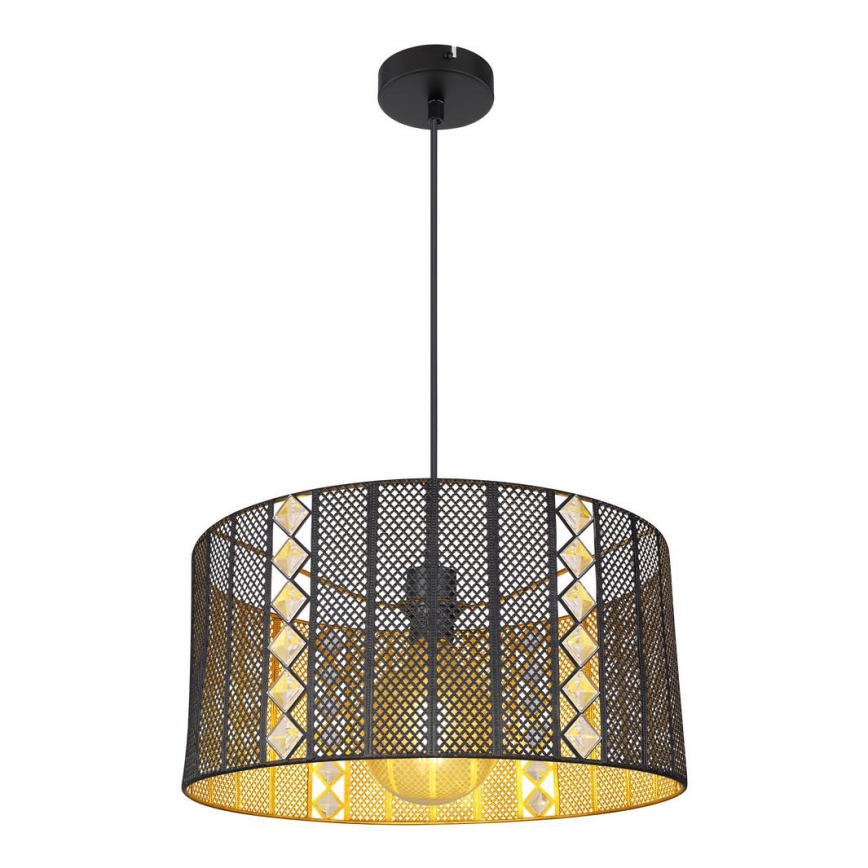 Globo - Chandelier on a string 1xE27/60W/230V gold/black