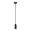 Globo - Chandelier on a string 1xGU10/35W/230V black/brown