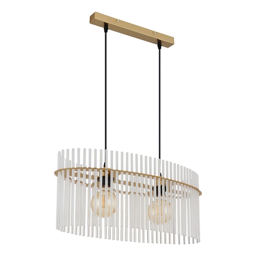 Globo - Chandelier on a string 2xE27/60W/230V gold
