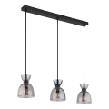 Globo - Chandelier on a string 3xE14/40W/230V black/smoky