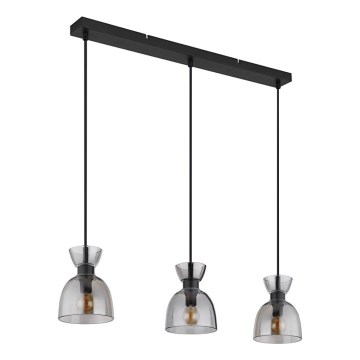 Globo - Chandelier on a string 3xE14/40W/230V black/smoky