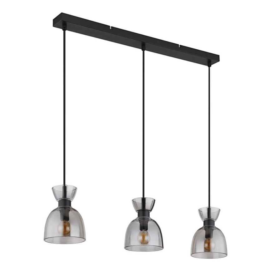 Globo - Chandelier on a string 3xE14/40W/230V black/smoky