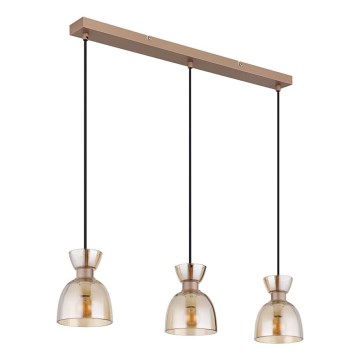 Globo - Chandelier on a string 3xE14/40W/230V brown/smoky