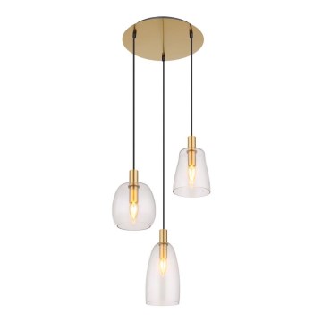 Globo - Chandelier on a string 3xE14/40W/230V d. 43 cm brass