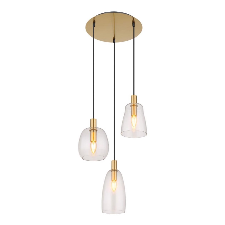 Globo - Chandelier on a string 3xE14/40W/230V d. 43 cm brass