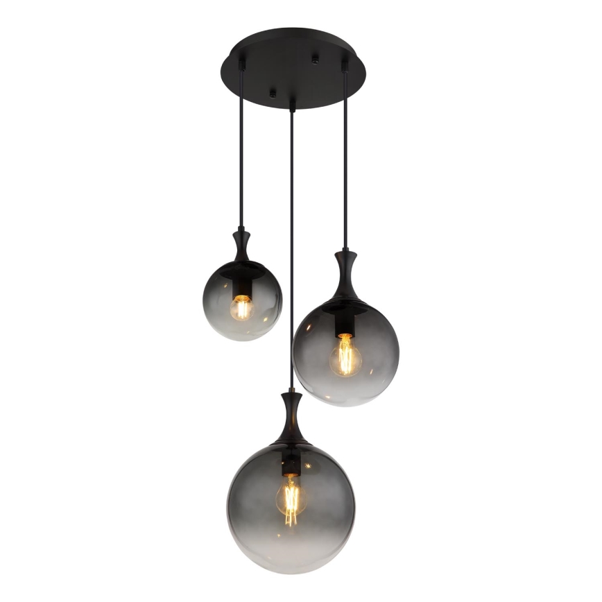 Globo - Chandelier on a string 3xE27/10W/230V d. 48 cm black