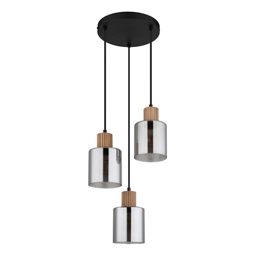 Globo - Chandelier on a string 3xE27/25W/230V black d. 30 cm