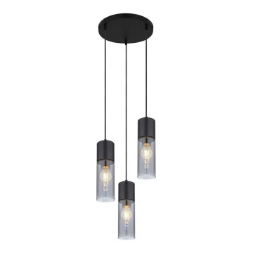 Globo - Chandelier on a string 3xE27/25W/230V d. 30 cm black