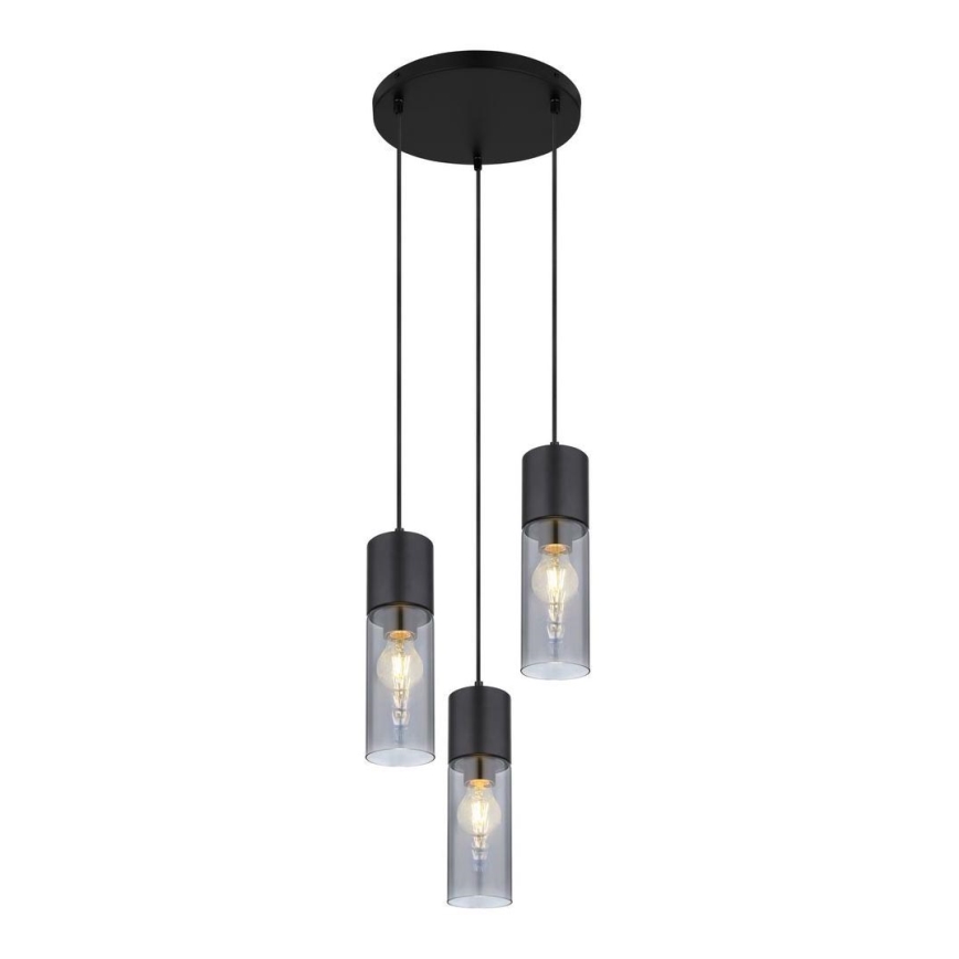 Globo - Chandelier on a string 3xE27/25W/230V d. 30 cm black