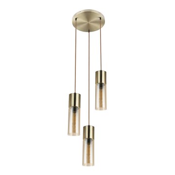 Globo - Chandelier on a string 3xE27/25W/230V d. 30 cm brass