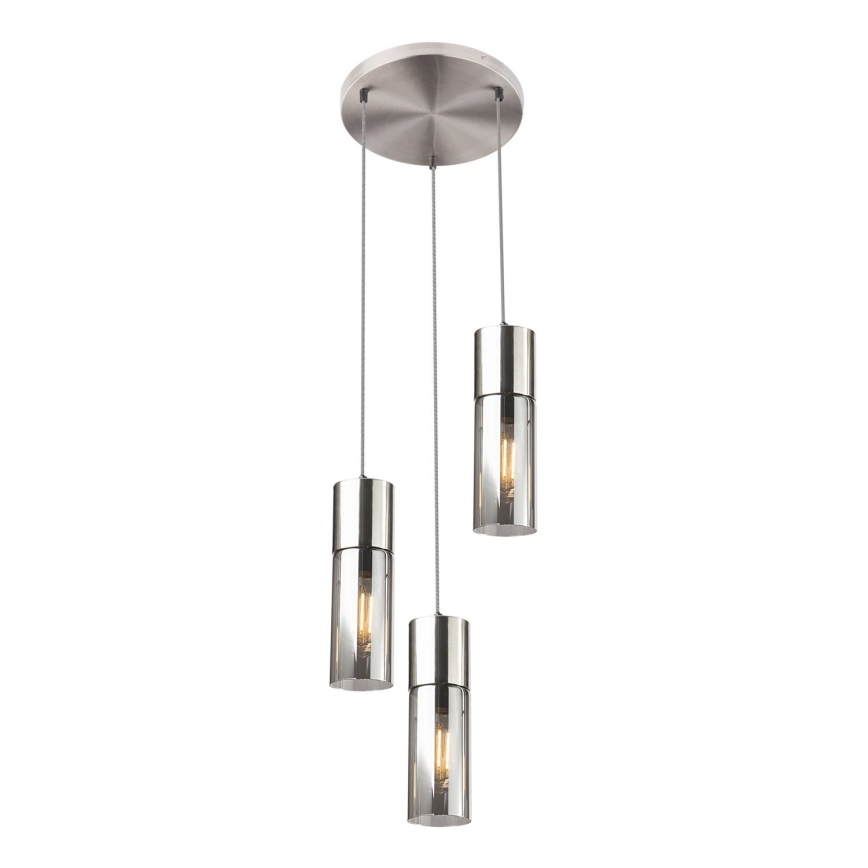 Globo - Chandelier on a string 3xE27/25W/230V d. 30 cm matte chrome