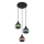 Globo - Chandelier on a string 3xE27/25W/230V d. 36 cm copper/green/blue