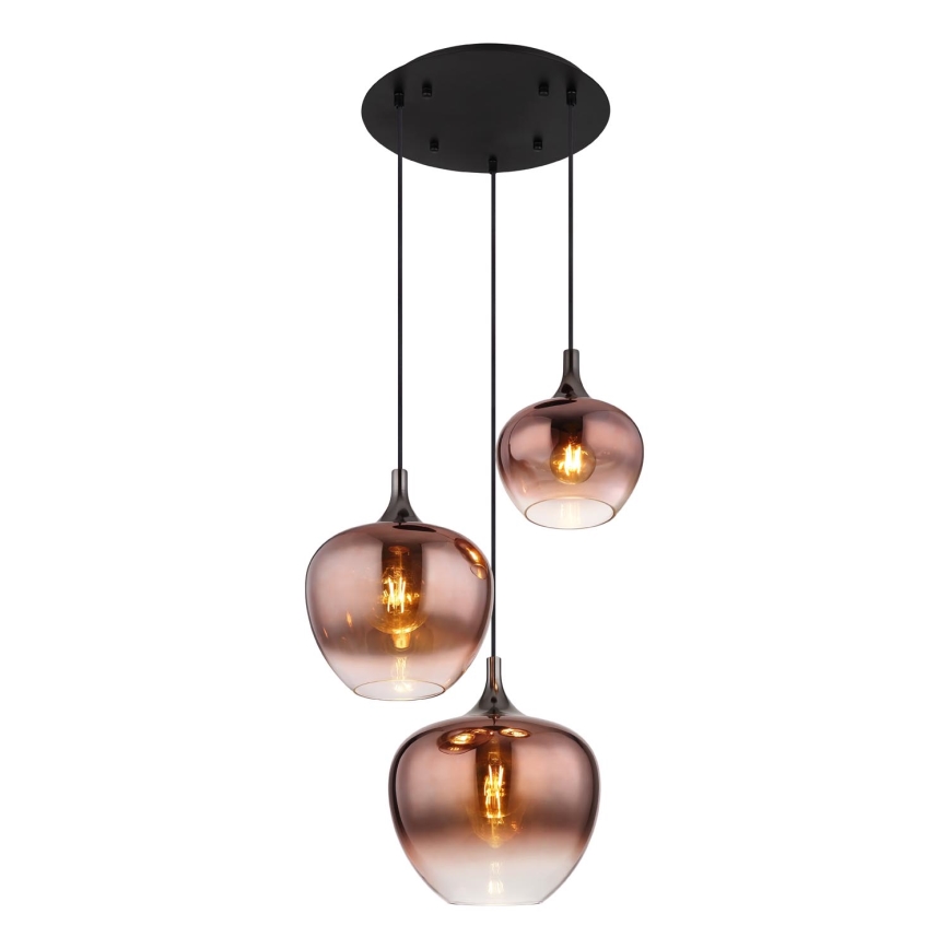 Globo - Chandelier on a string 3xE27/40W/230V copper