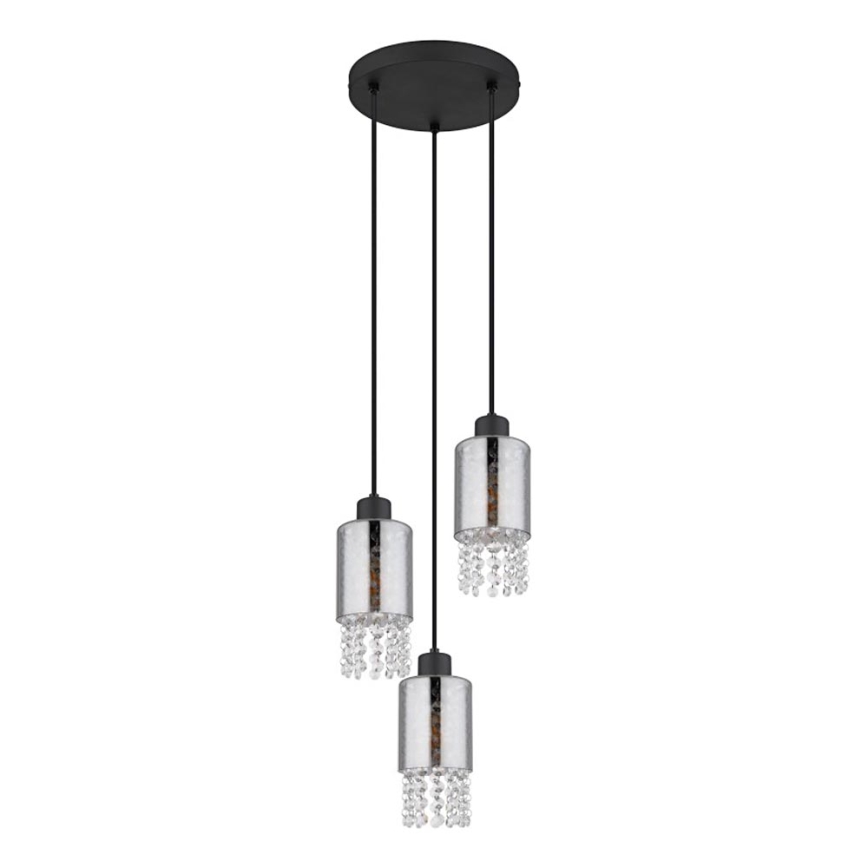 Globo - Chandelier on a string 3xE27/40W/230V d. 25 cm black