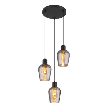 Globo - Chandelier on a string 3xE27/40W/230V d. 28,5 cm black