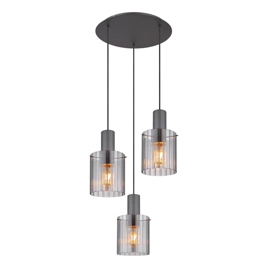 Globo - Chandelier on a string 3xE27/40W/230V d. 48 cm grey