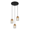 Globo - Chandelier on a string 3xE27/40W/230V metal/wood