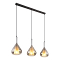 Globo - Chandelier on a string 3xE27/60W/230V black