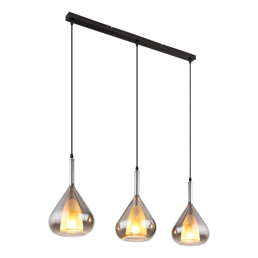 Globo - Chandelier on a string 3xE27/60W/230V black