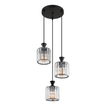 Globo - Chandelier on a string 3xE27/60W/230V d. 32 cm black