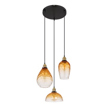 Globo - Chandelier on a string 3xE27/60W/230V d. 46 cm orange