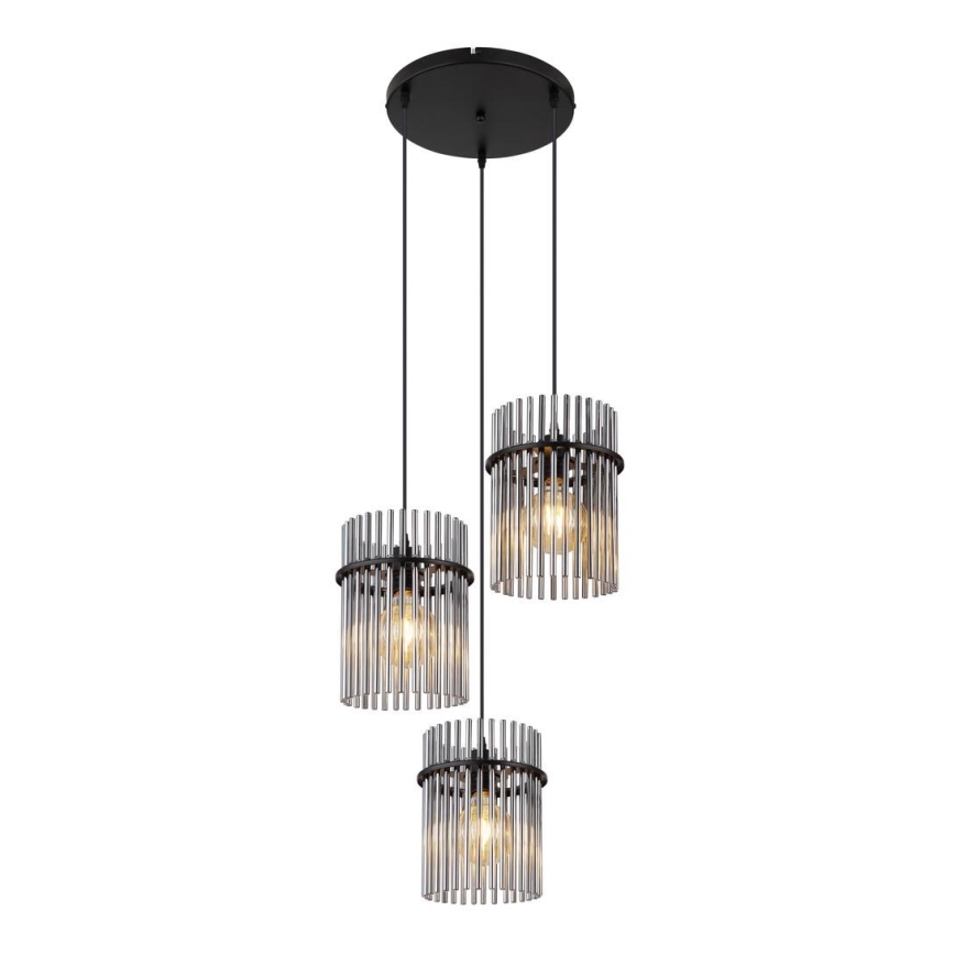 Globo - Chandelier on a string 3xE27/60W/230V d. 47 cm black