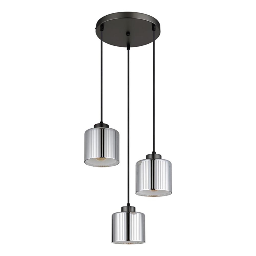 Globo - Chandelier on a string 3xE27/60W/230V shiny chrome d. 33 cm