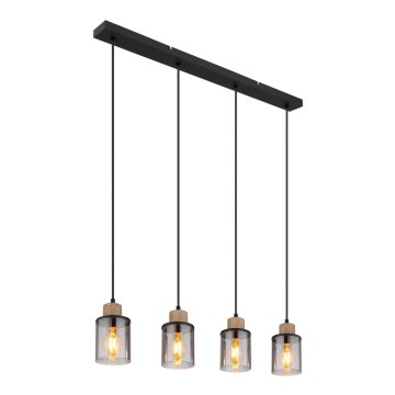 Globo - Chandelier on a string 4xE27/15W/230V oak