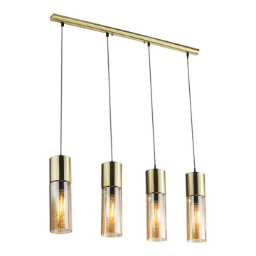 Globo - Chandelier on a string 4xE27/25W/230V brass