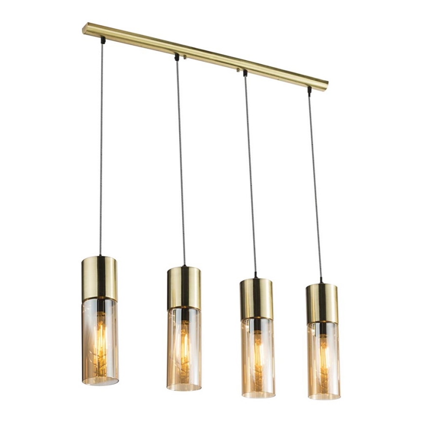 Globo - Chandelier on a string 4xE27/25W/230V brass