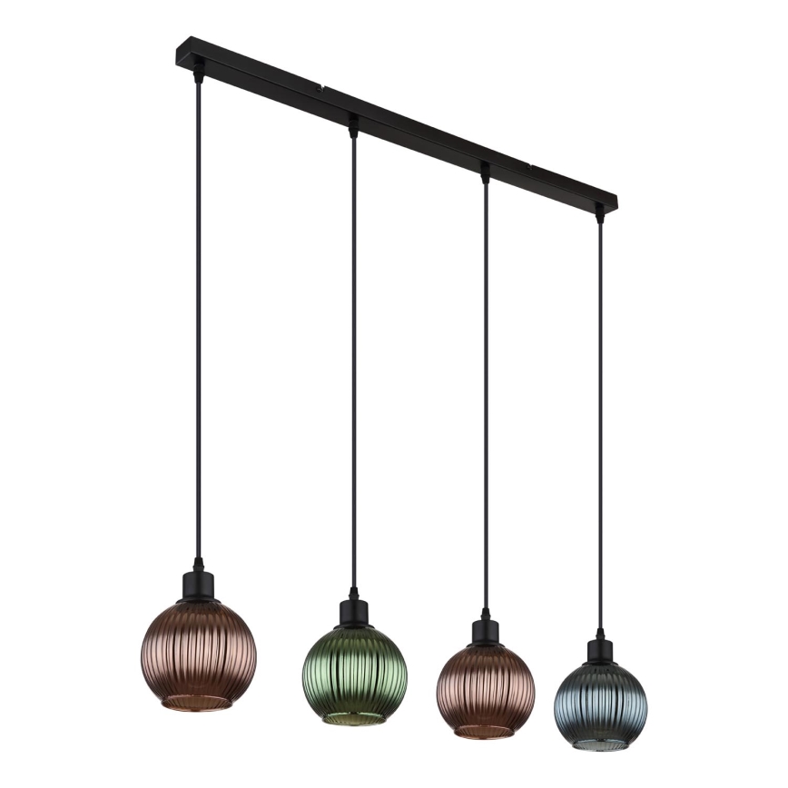 Globo - Chandelier on a string 4xE27/25W/230V copper/green/blue
