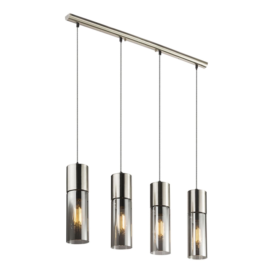 Globo - Chandelier on a string 4xE27/25W/230V matte chrome