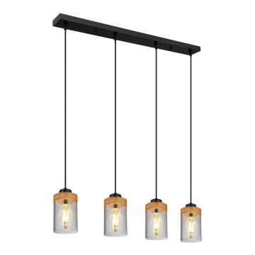 Globo - Chandelier on a string 4xE27/40W/230V metal/wood