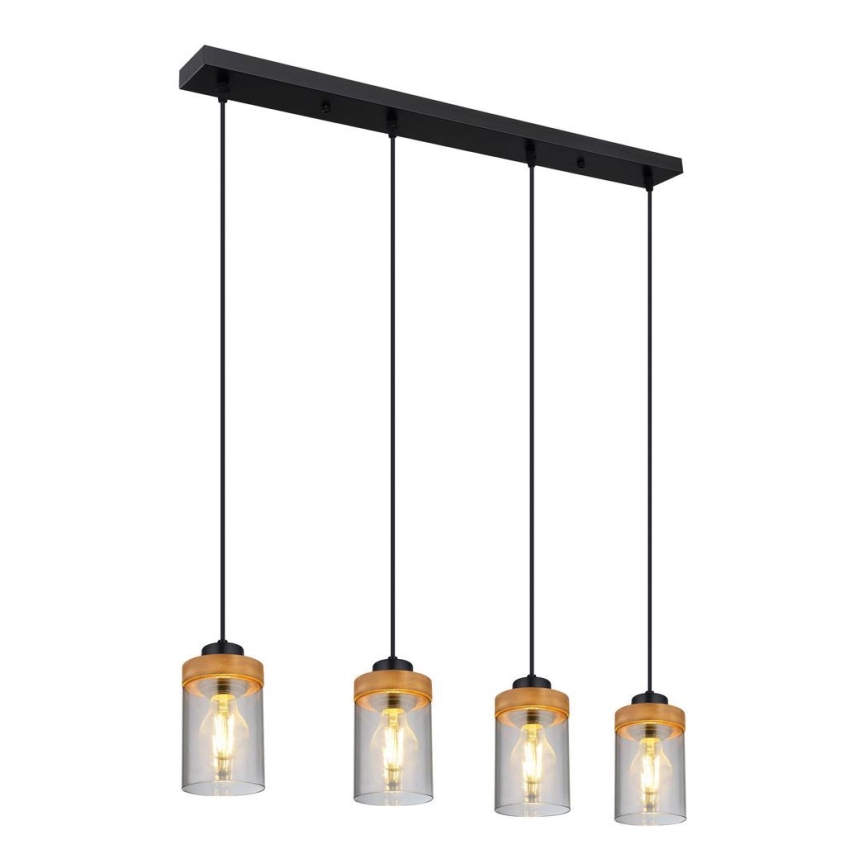Globo - Chandelier on a string 4xE27/40W/230V metal/wood